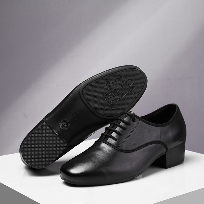KCDANCE Men's Black Leatherette 4cm Heels Ballroom Dance Shoes Modern Dance Shoes