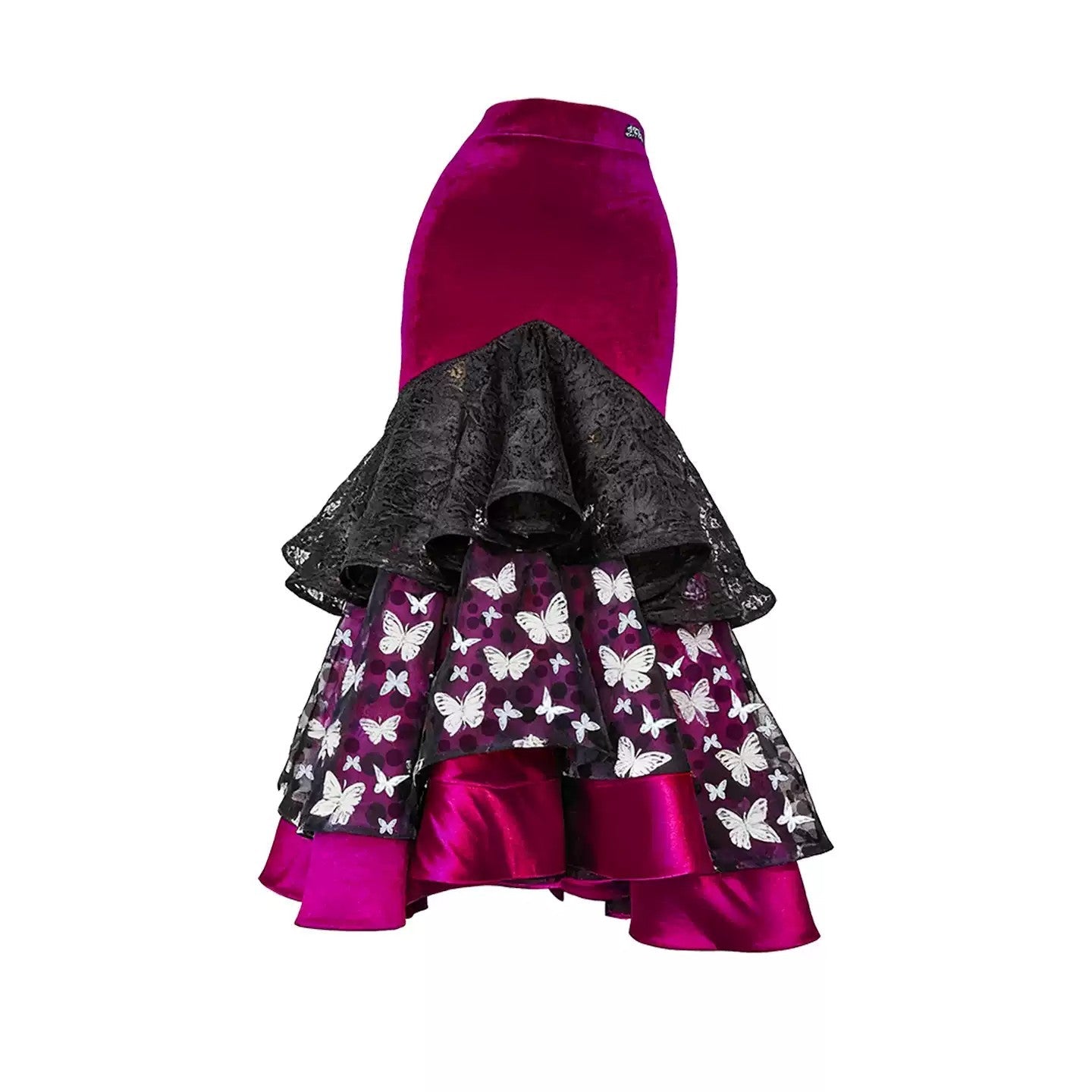 YJFY Women's Fuchsia Latin Dance Skirt Dance Wear Training Performance Skirt