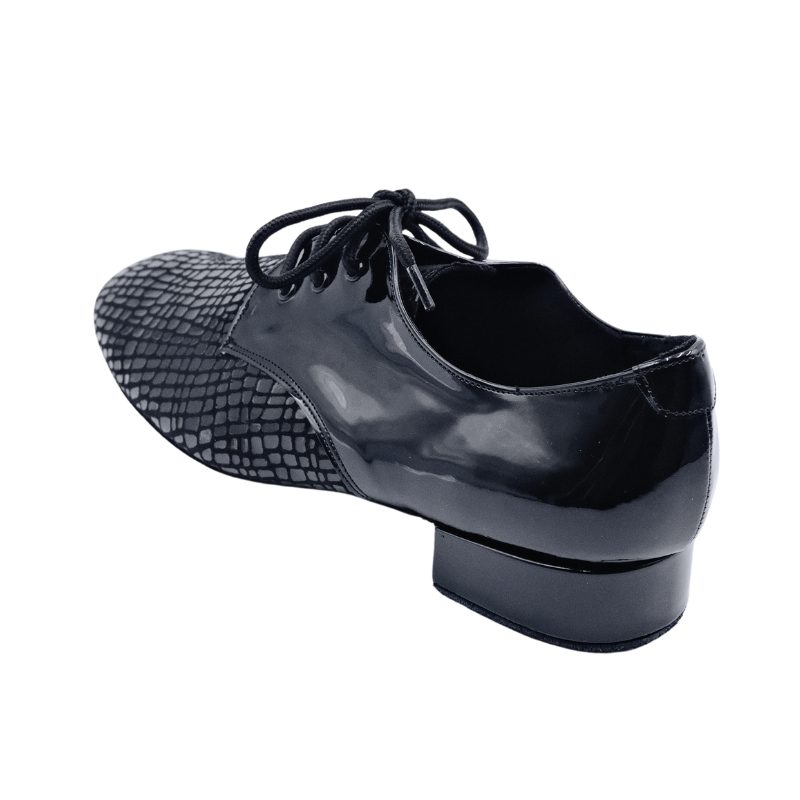 Men's 2cm Black Leatherette Heels Ballroom Dance Shoes