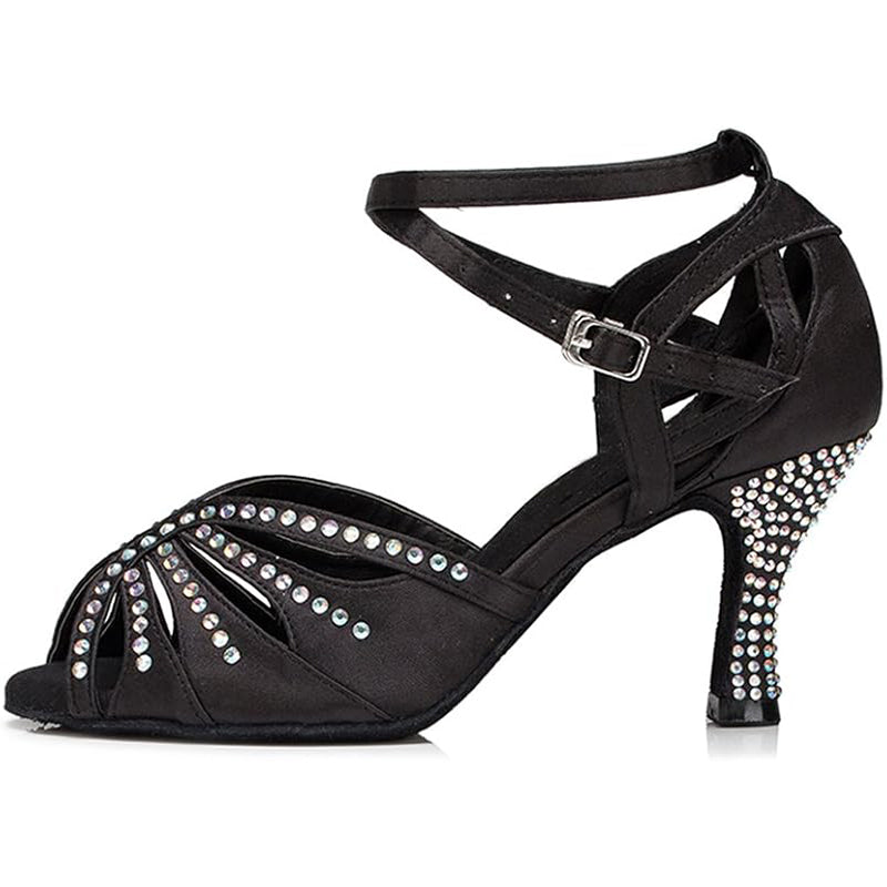 DS Women's Satin Customized Heel Ballroom Dance Shoes Latin Dance Shoes