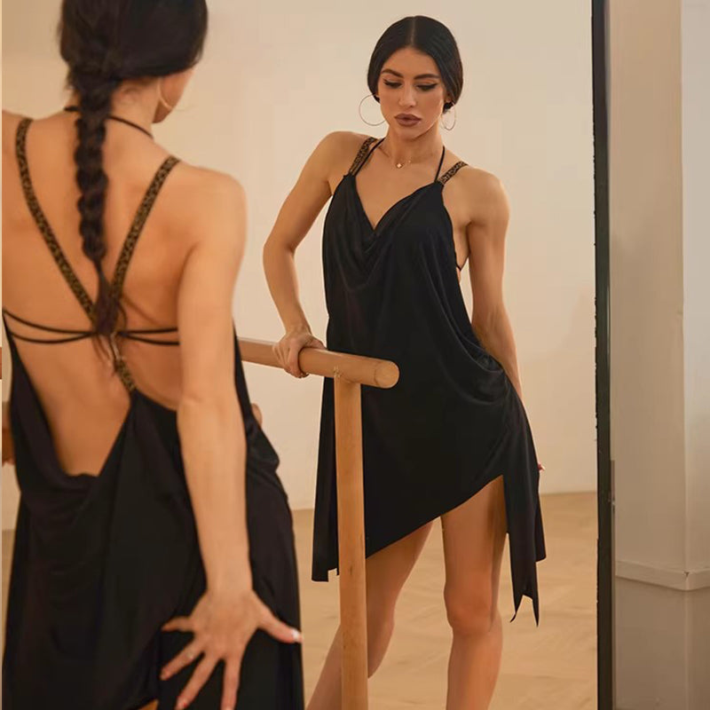 Z Women's Sleeveless Latin Dance Dress DanceWear Training Performance Dress