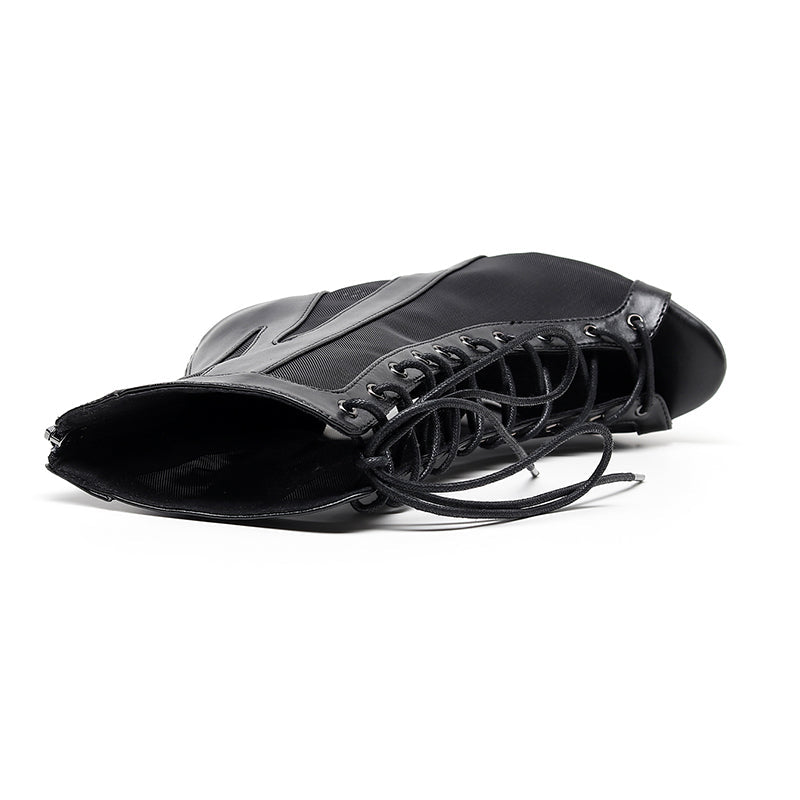 Women's Customized Heel Rubber Sole  Jazz Shoes Lace-up Dance Heels Boots