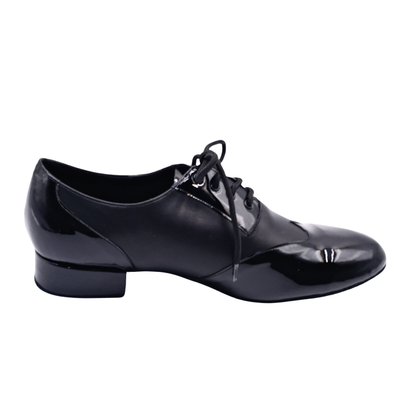 Men's 2cm Black Leatherette Heels Ballroom Dance Shoes