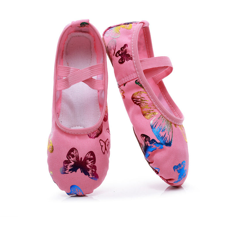 Girl‘s Stamping butterfly print Ballet Slipper
