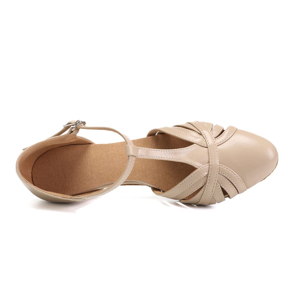 Women's PU Leather Retro Customized Heel Ballroom Dance Shoes Character Dance Shoes