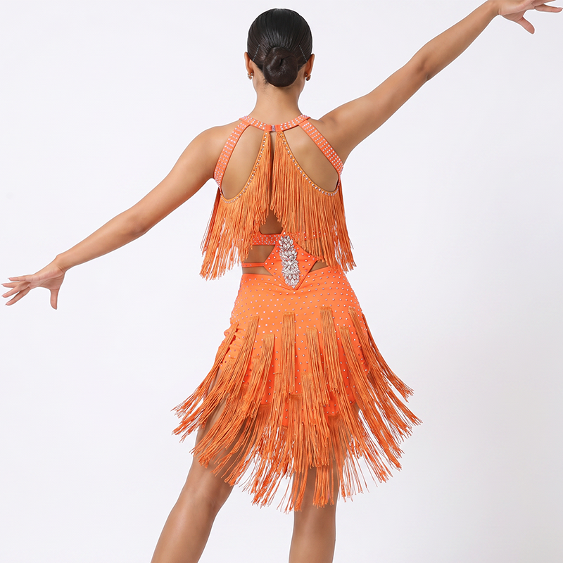 YZY Customisable-Women's Tassel DanceWear Dance Dress Performance Wear