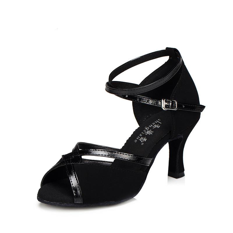 Women's Satin Velvet Customized Heel Ballroom Dance Shoes Latin Shoes