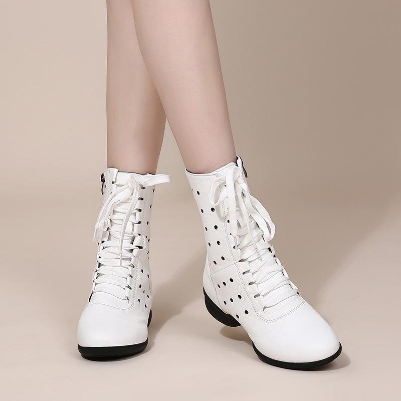 Women's Leatherette 4cm Heels Jazz With Lace-up Dance Shoes/Dance Boots