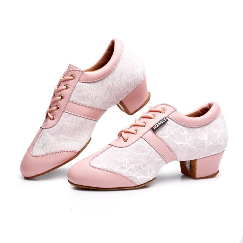 KCDANCE Women's Leatherette 3.5cm Heel With Lace-up Teaching & Practice Dance Shoes