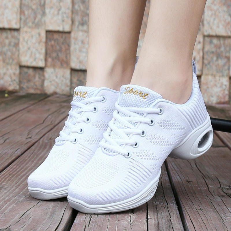 Women's Mesh Jazz Shoes Lace-up Dance Sneakers