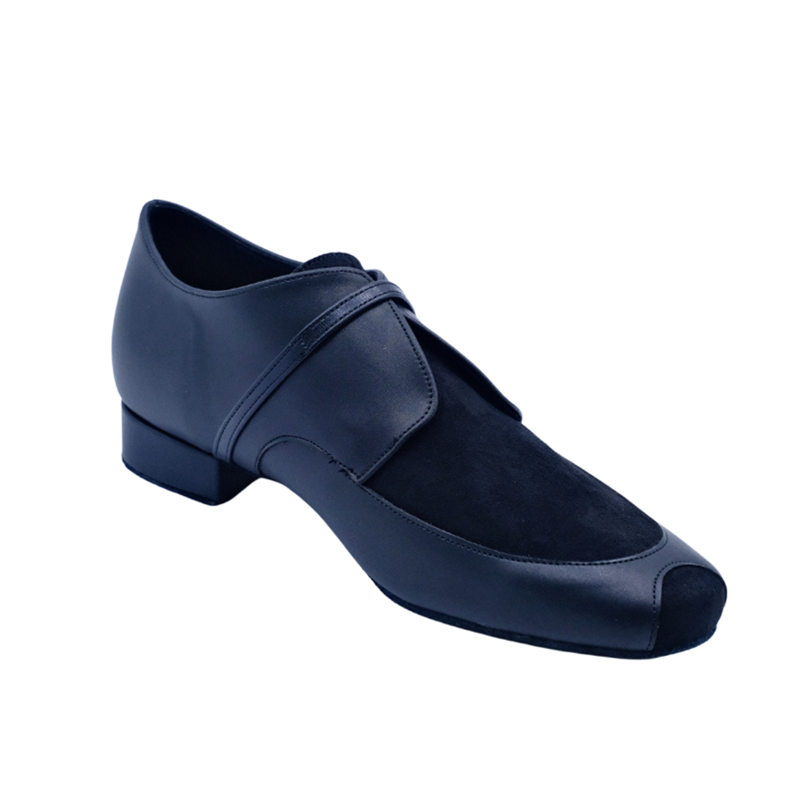 Men's 2cm Black Leatherette Heels Ballroom Dance Shoes