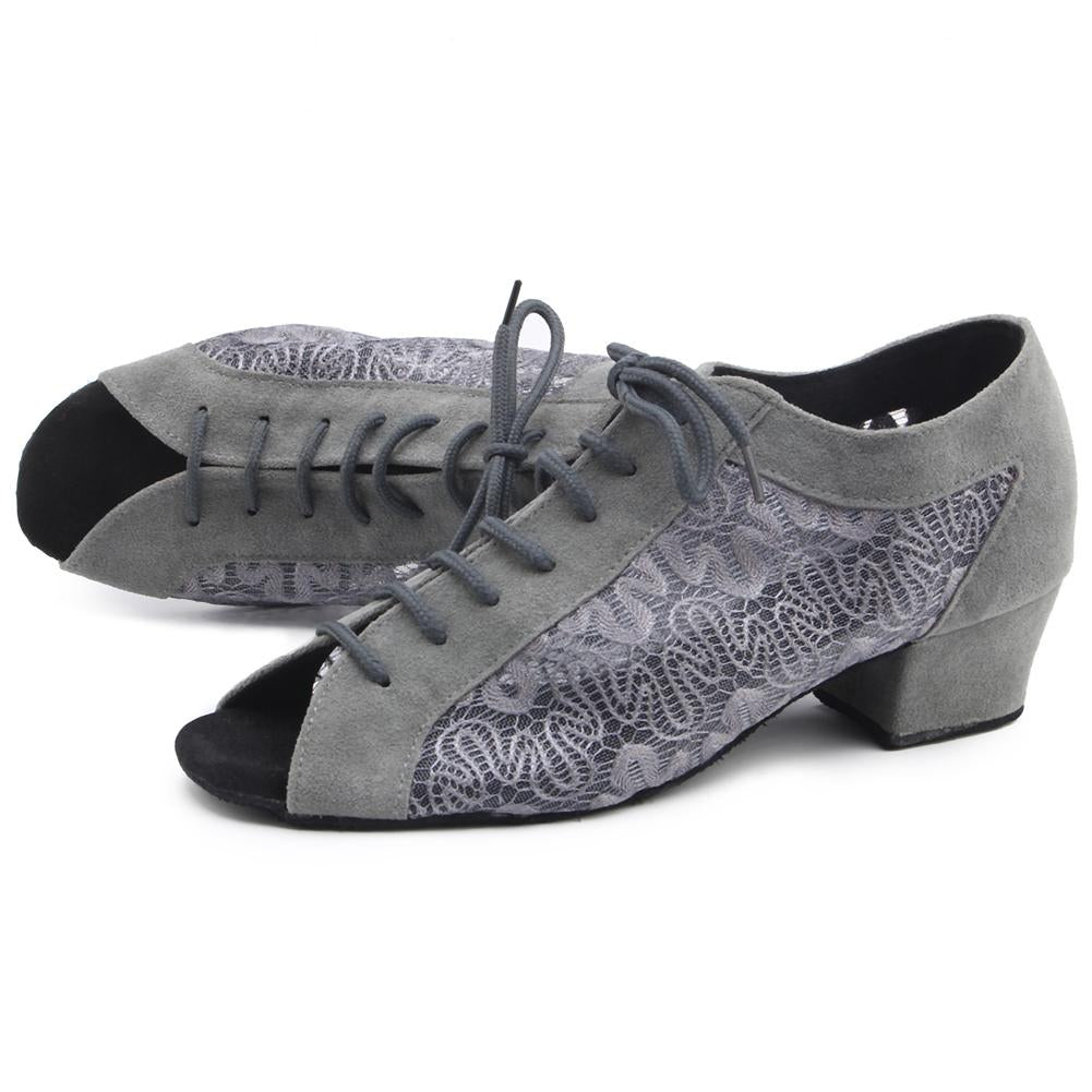 SHJ Women's Suede 4.5cm Heels Teaching & Practice Shoes Ballroom Dance Shoes