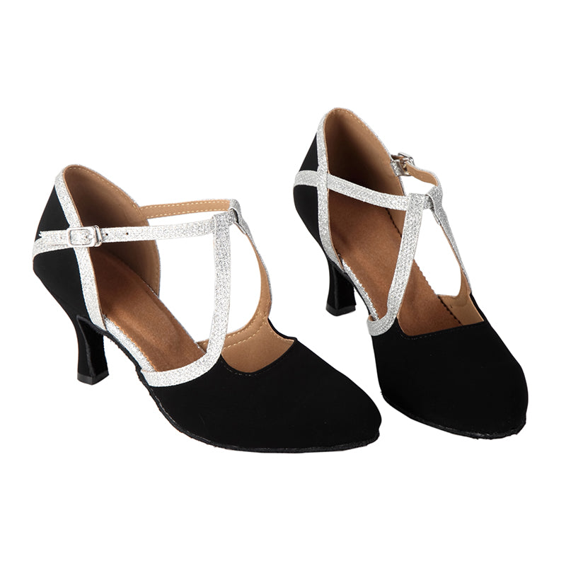 Women's Sparkling Glitter Customized Heels Ballroom Dance Shoes Modern Shoes