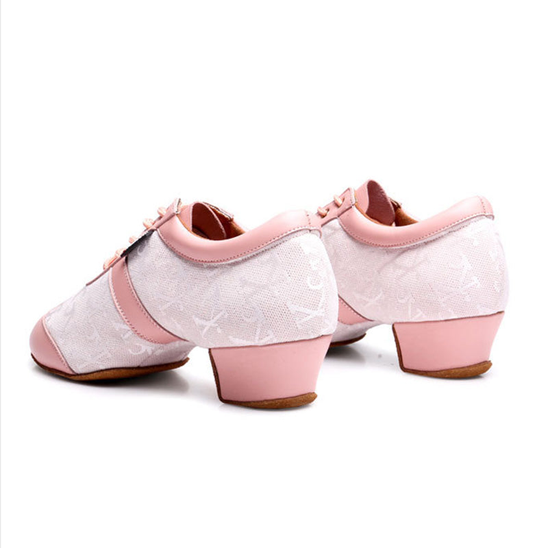 KCDANCE Women's Leatherette 3.5cm Heel With Lace-up Teaching & Practice Dance Shoes