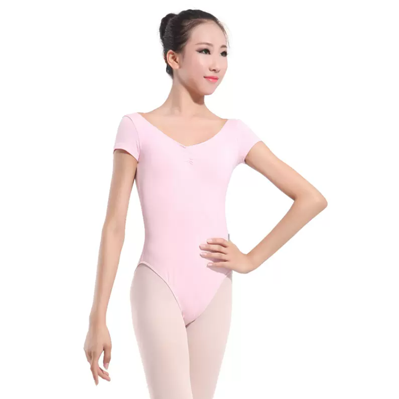 BW Women's V-neck Cap Sleeve  Halter Leotard