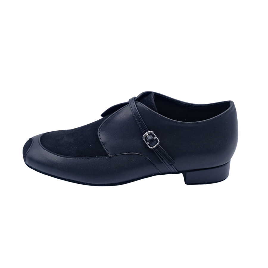 Men's 2cm Black Leatherette Heels Ballroom Dance Shoes