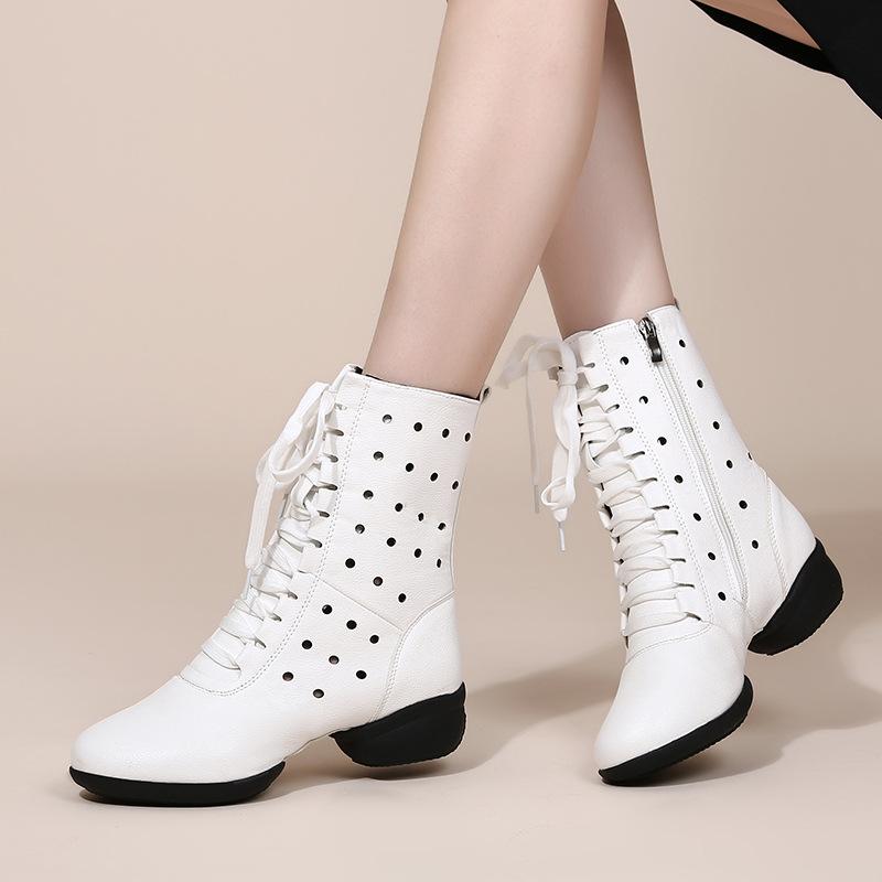 Women's Leatherette 4cm Heels Jazz With Lace-up Dance Shoes/Dance Boots