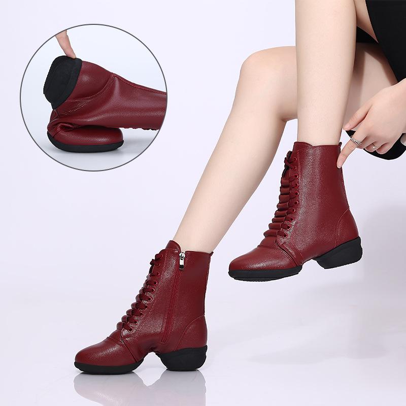 Women's Leatherette 4cm Heel With Lace-up Dance Shoes Jazz Shoes