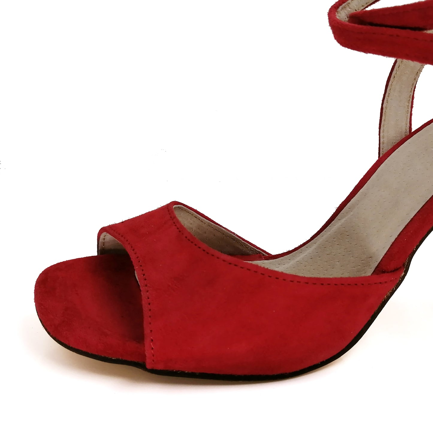 SHJ Women's Red Suede 7cm/9cm Heels Dance Shoes Salsa Shoes Ankle Strap Tango Shoes