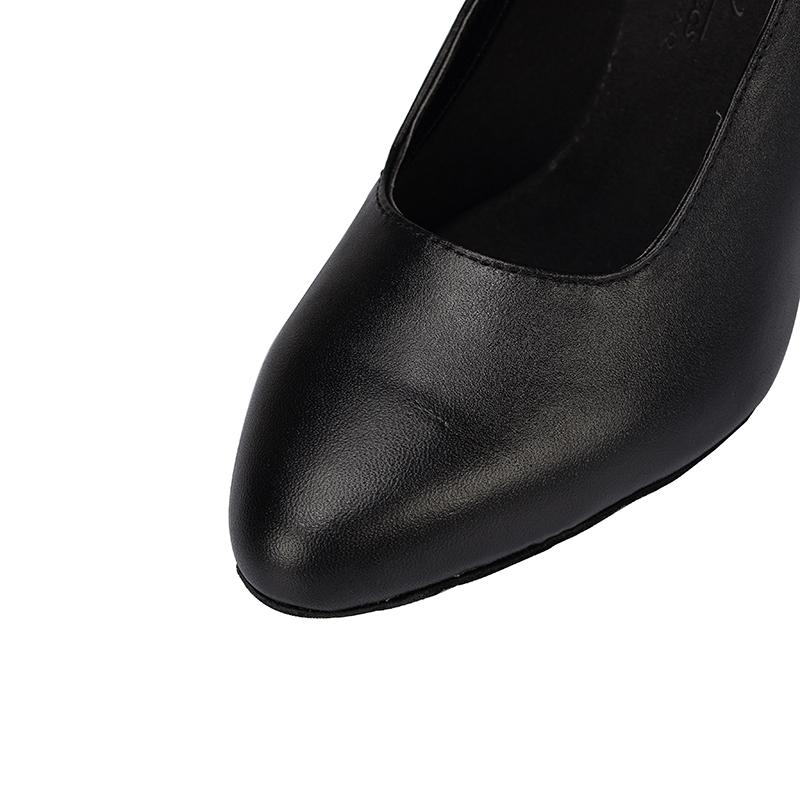 Women's Customized Heel Black Real Leather Ballroom Dance Shoes Character Dance Shoes