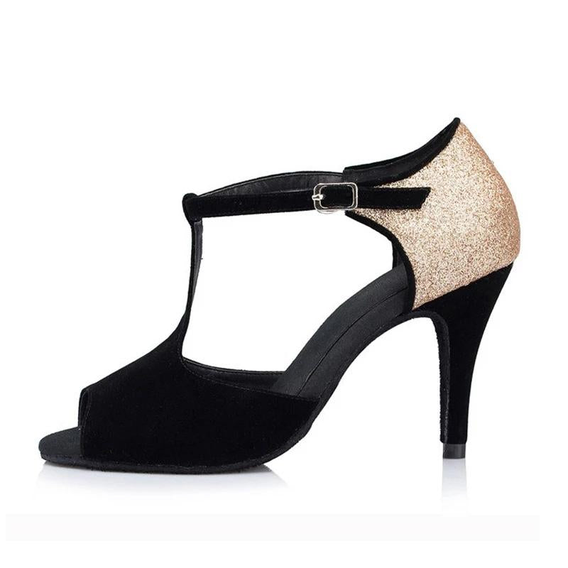 Women's Suede Customized Heel Ballroom Dance Shoes Salsa Latin Shoes