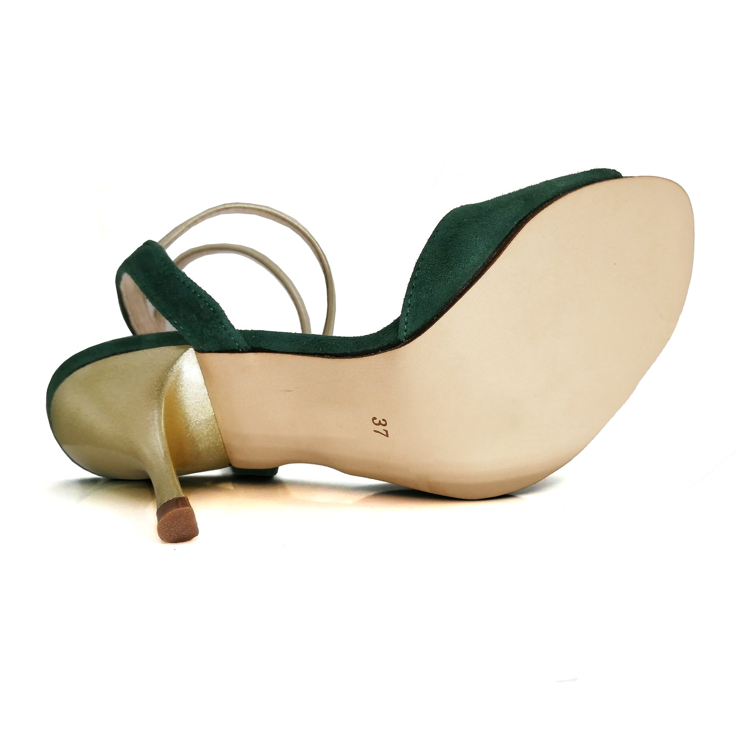 SHJ Women's Green Suede 7cm/9cm Heels Dance Tango Shoes
