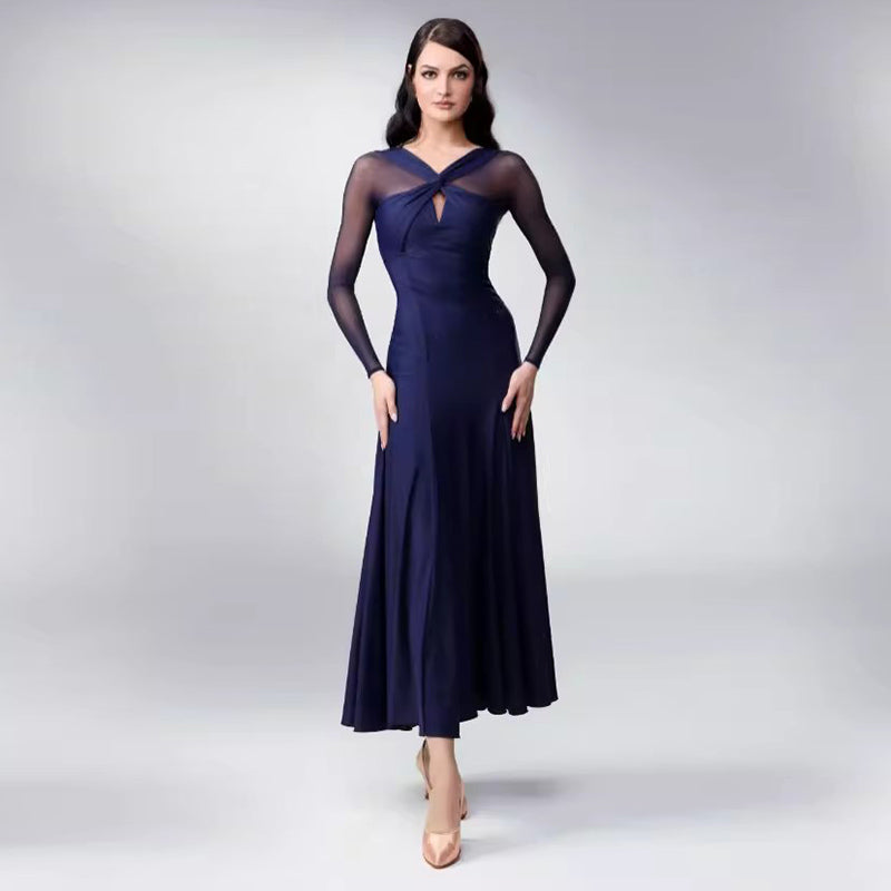 TID Customisable Women's Long Sleeve Dance Dresses Performance Competition Dancewear