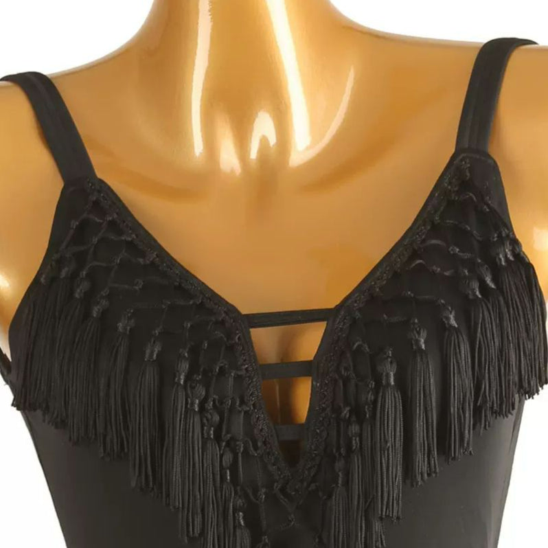 Customisable-Women's Black V-Neck DanceWear Dance Dress Performance Wear