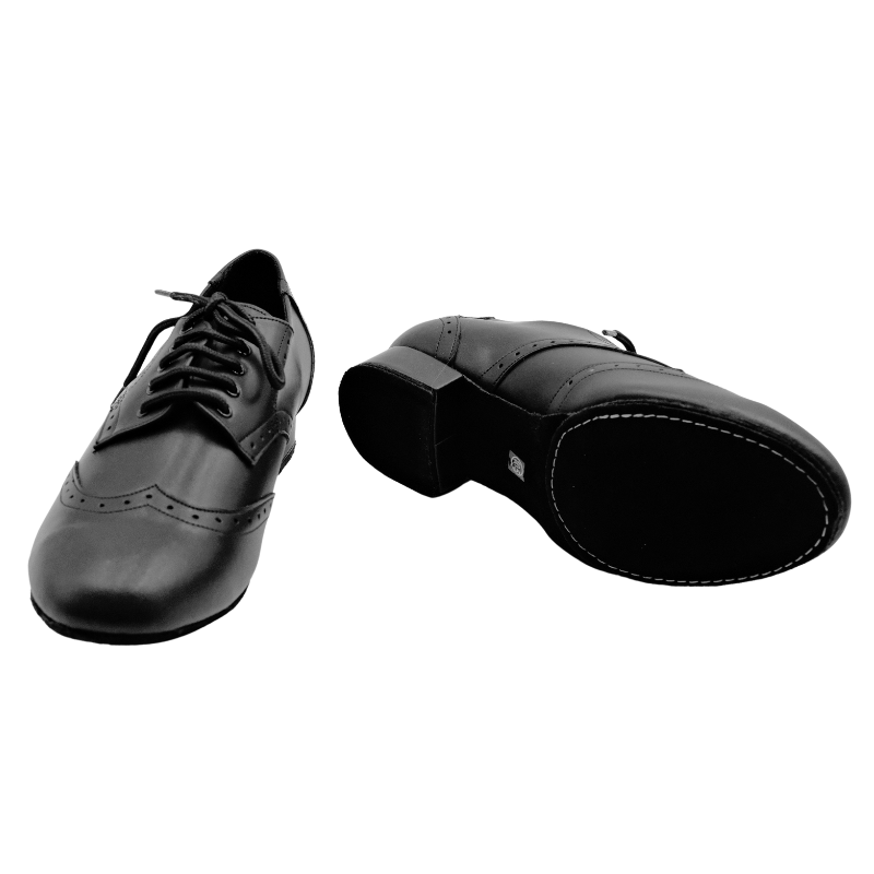 Men's 2cm Black Leatherette Heels Ballroom Dance Shoes
