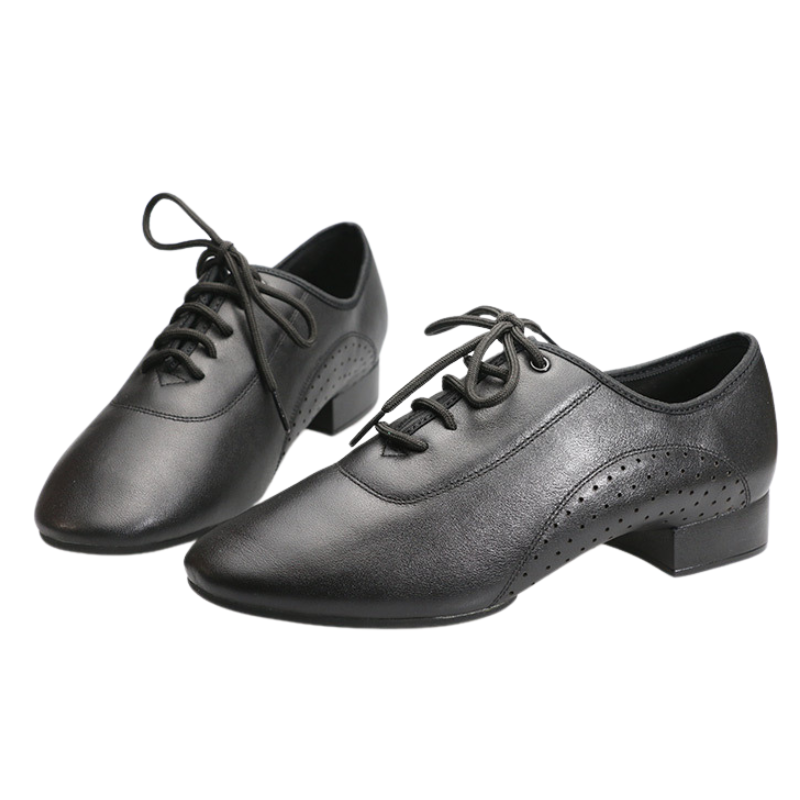 Men's 2.5cm Black Leatherette Heels Ballroom Dance Shoes