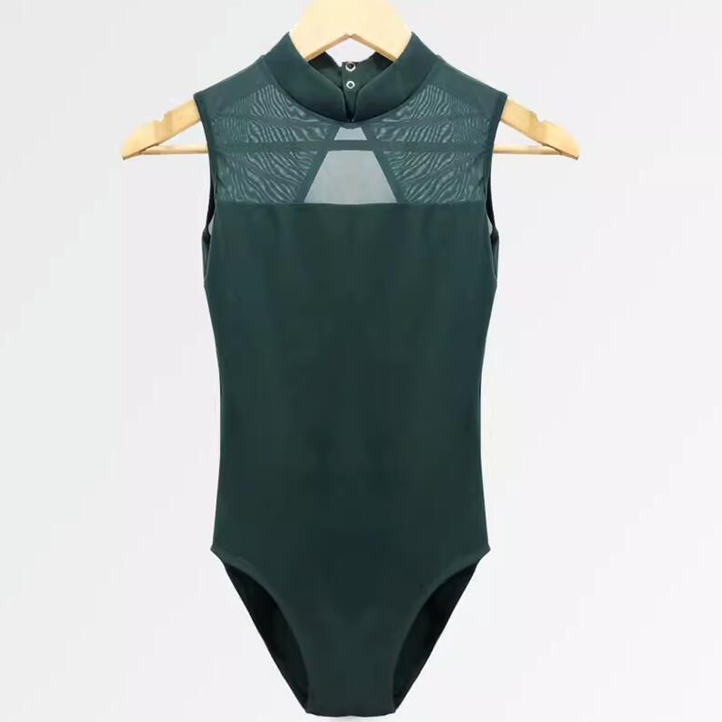 BW Women's Mesh High Neck Halter Leotard