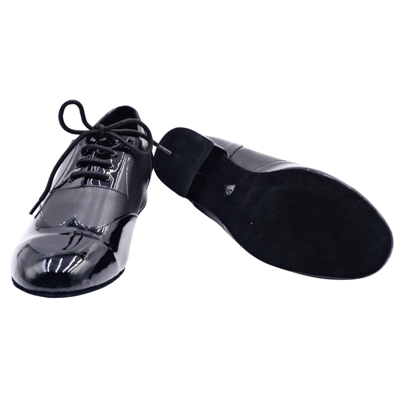 Men's 2cm Black Leatherette Heels Ballroom Dance Shoes
