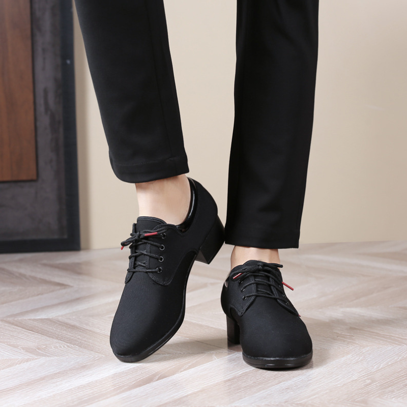 Men's 3.5cm Black Heels Ballroom Dance Shoes