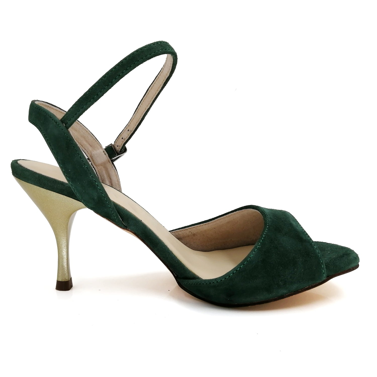 SHJ Women's Green Suede 7cm/9cm Heels Dance Tango Shoes