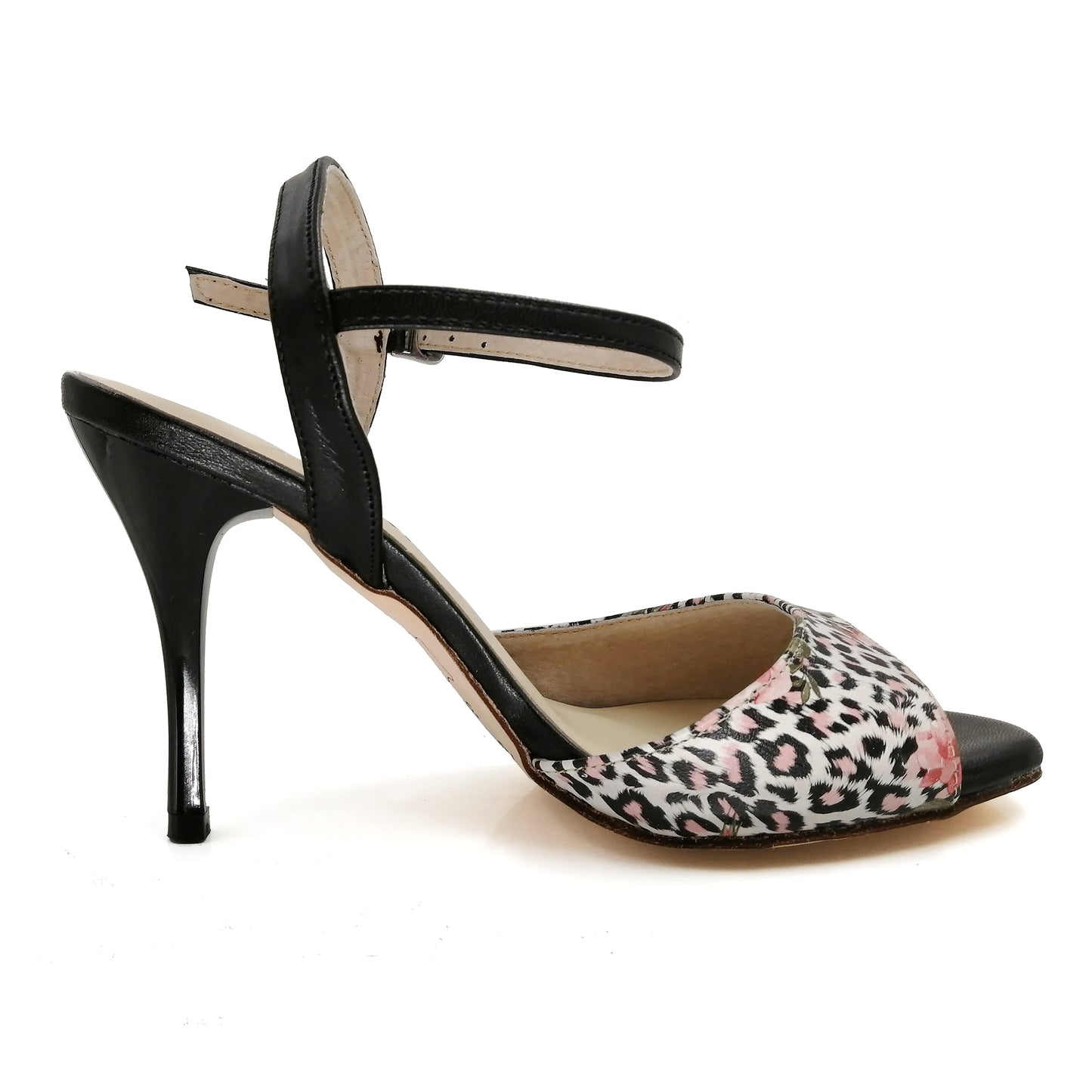 SHJ Women's Leopard Real Leather 7cm/9cm Heels Dance Tango Shoes