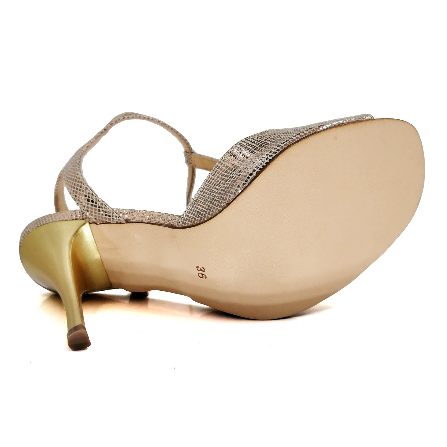 SHJ Women's Champagne Real Leather 7.5cm/9.5cm Heels Dance Shoes Tango Shoes