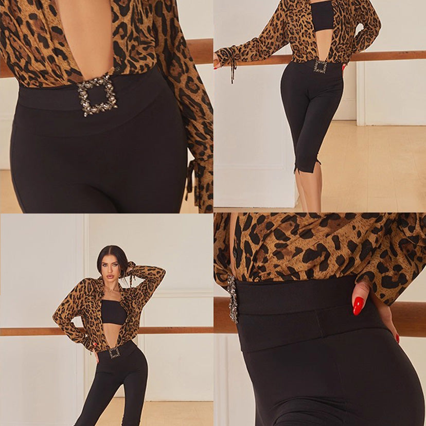 Z Women's Black Latin Dance Elastic Waistband Accessories