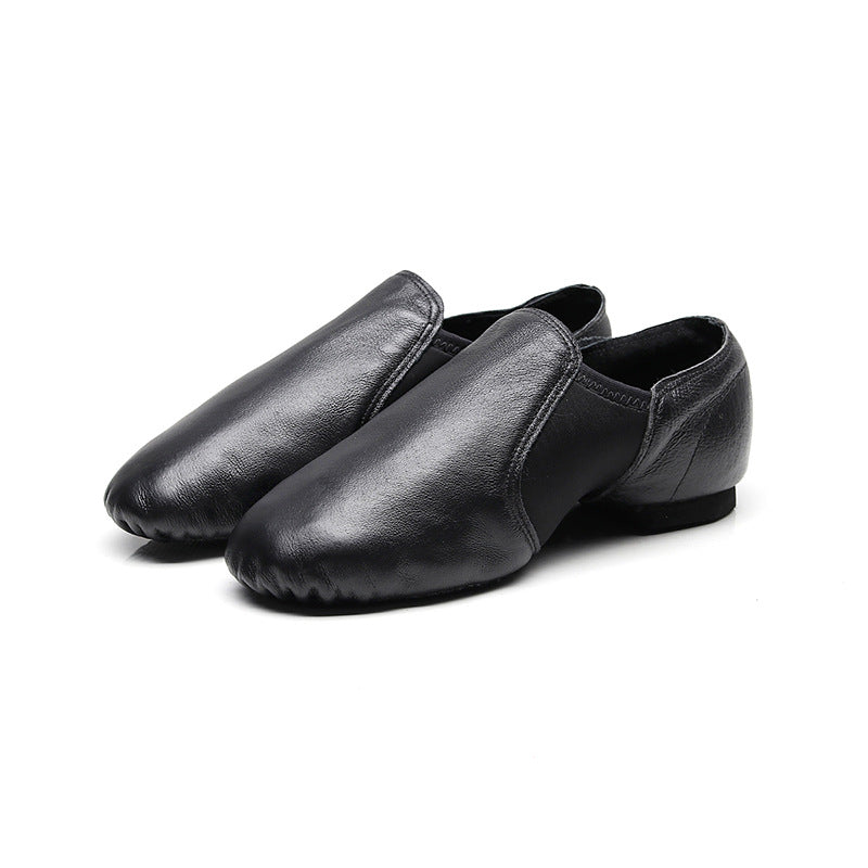 Real Leather Black 0.5 cm Heels Teaching & Practice Shoes Jazz Dance Shoes