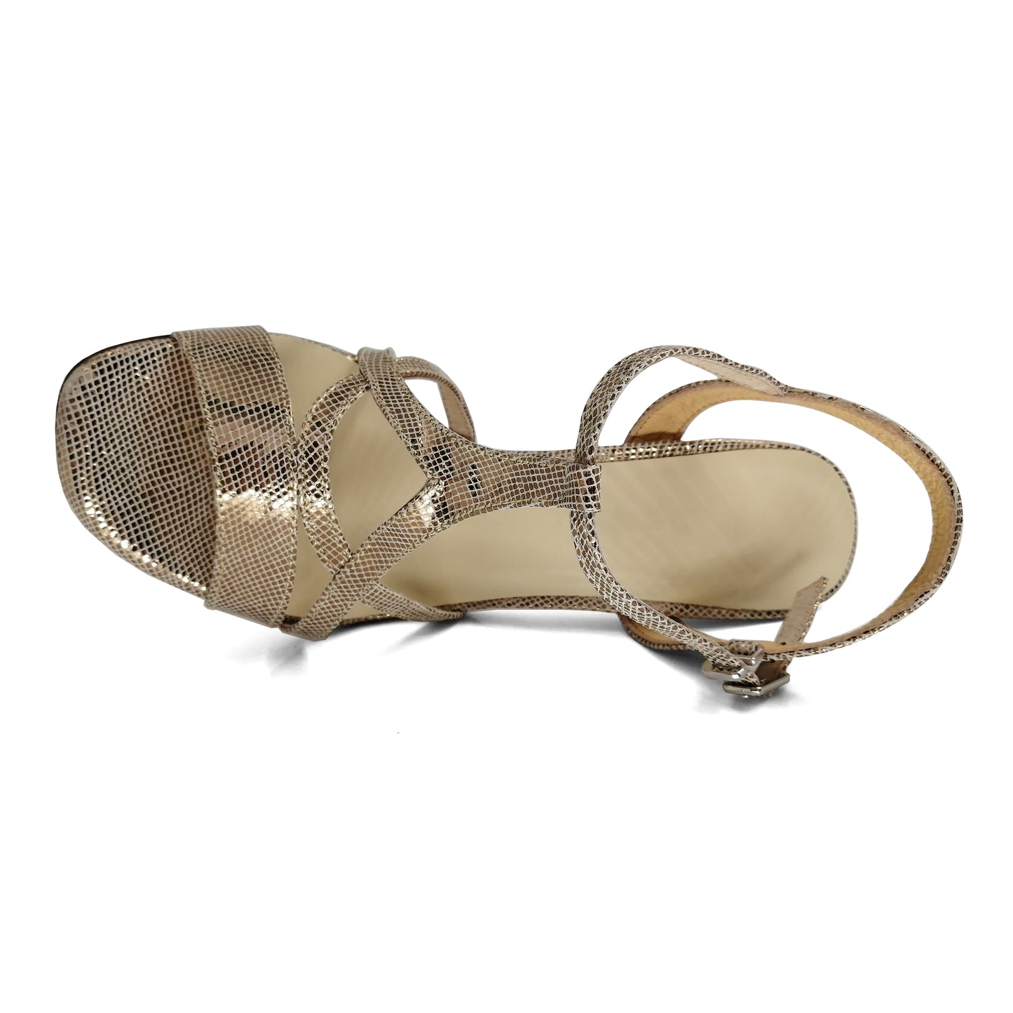 SHJ Women's Champagne Real Leather 7cm/9cm Heels Dance Tango Shoes