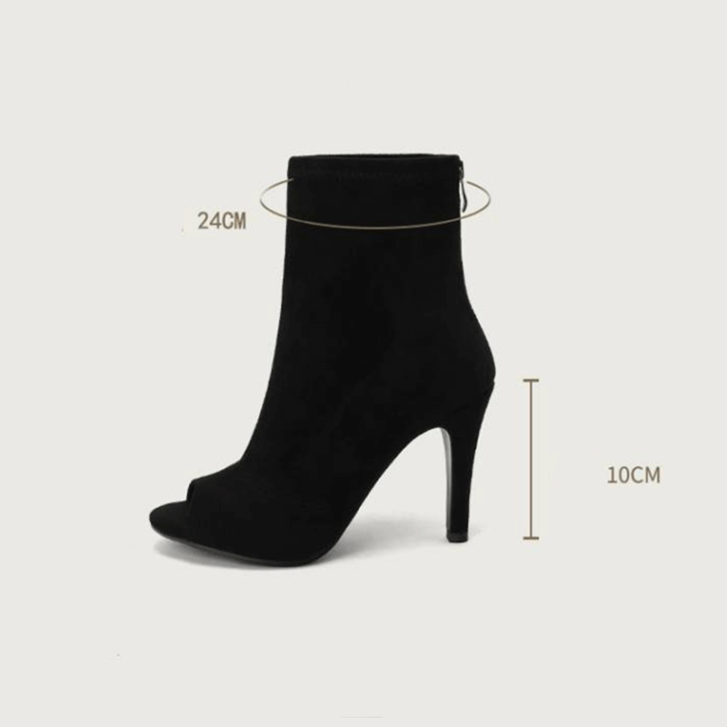 Women's 10cm Slim High Heel Jazz Dance Shoes Heels Open Toe Dance Boots