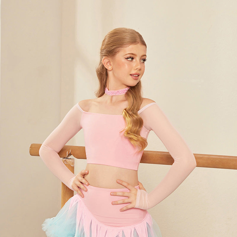 Z Girls Long Sleeve Latin Dance Practice Tops Dancewear