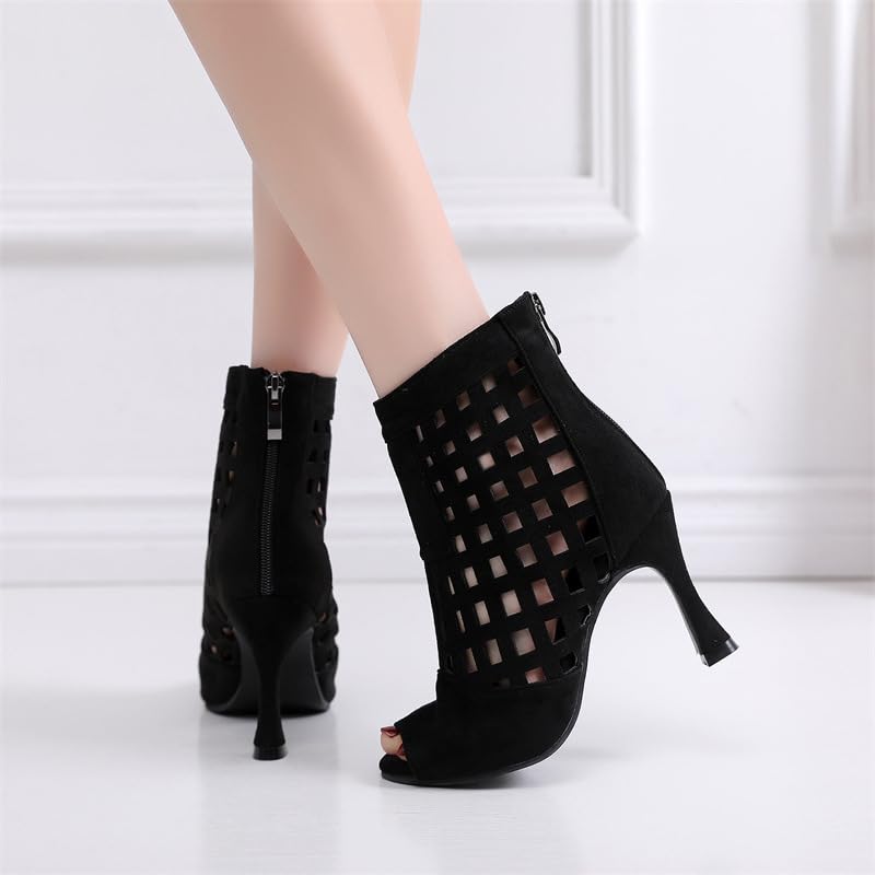 DS Women's Leatherette Customized Heel Rubber Sole Heels Dance Boots Jazz Dancing Shoes