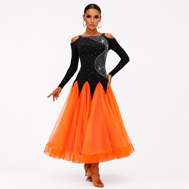 Customisable-Women's Luxurious Modern Dance Dress Competition Ballroom Dance Dress