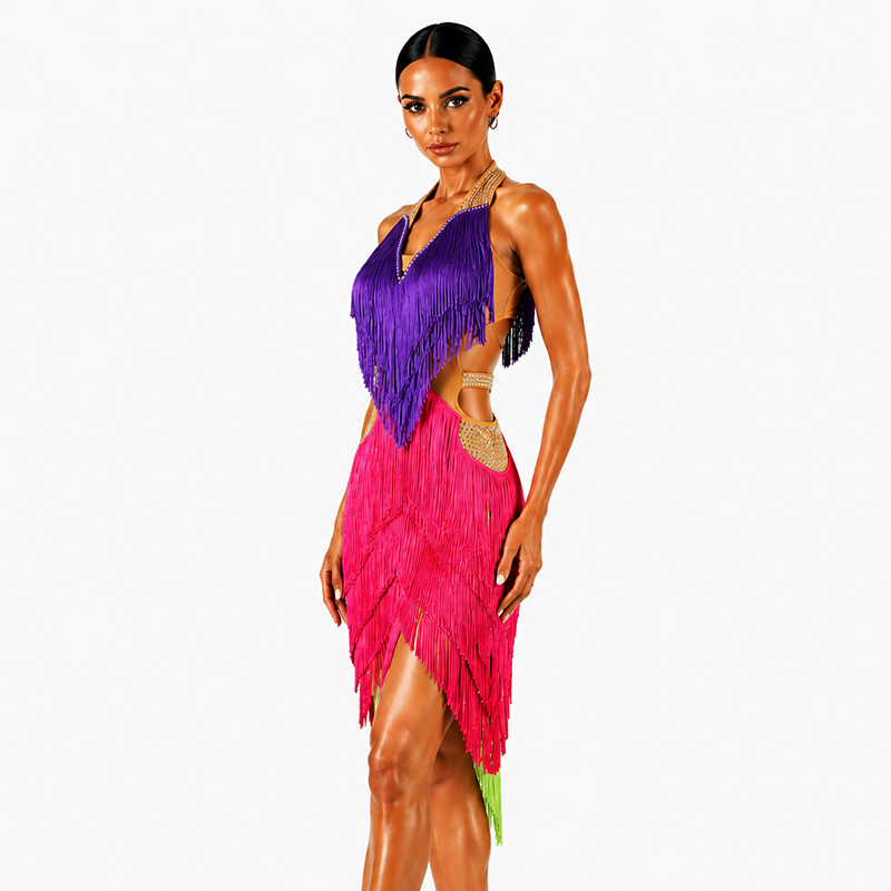 YZY Customisable-Women's Tassel DanceWear Dance Dress Performance Wear