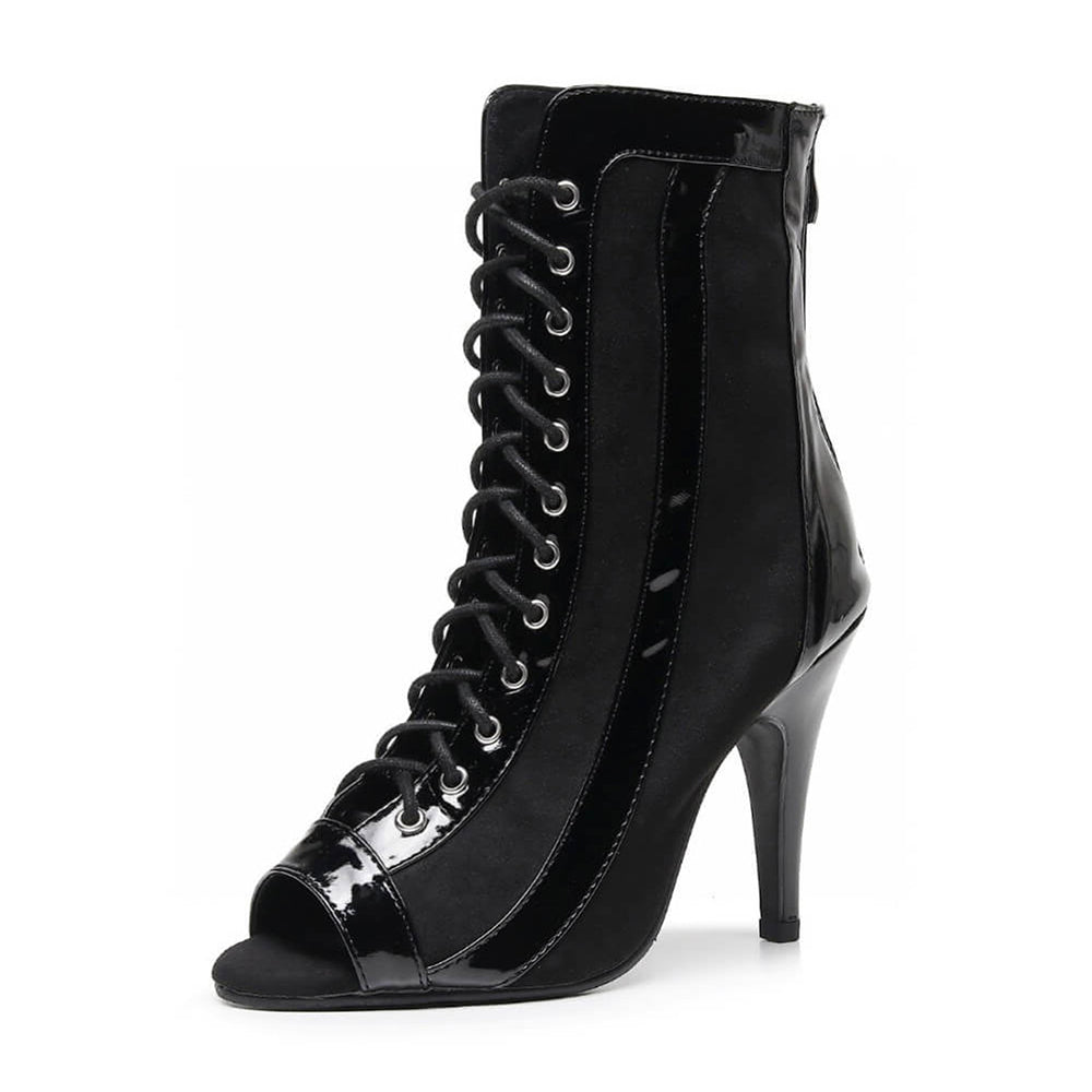 Women's Customized Heel Vegan Leather Stiletto Rubber Sole Dance Boots Street Sole Dance Shoes