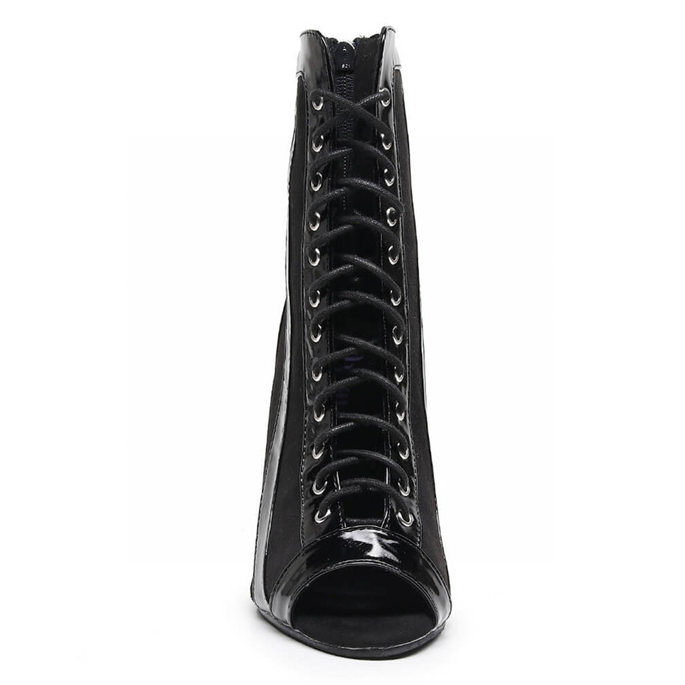 Women's Customized Heel Vegan Leather Stiletto Rubber Sole Dance Boots Street Sole Dance Shoes