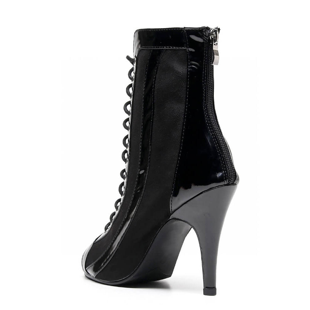 Women's Customized Heel Vegan Leather Stiletto Rubber Sole Dance Boots Street Sole Dance Shoes