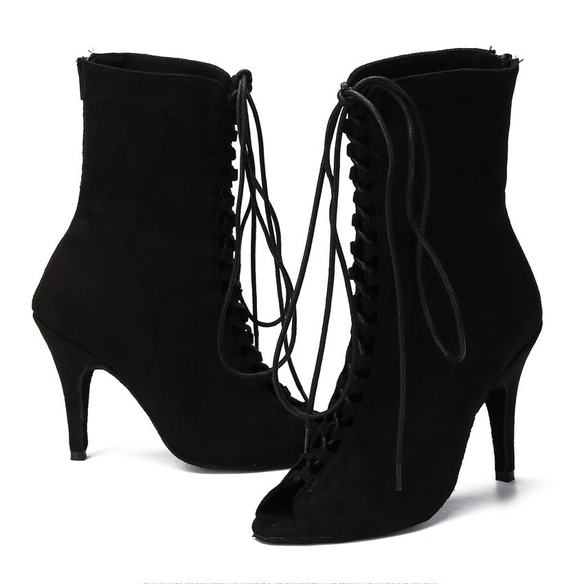 DS Women's Suede Customized Heel Heels Dancer Boots Jazz Salsa Dancing Shoes