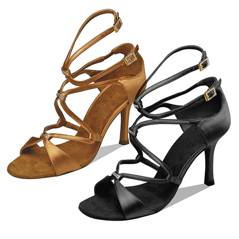 DS Women's Satin Customized Heel Latin Shoes Salsa Shoes Ballroom Dance Shoes