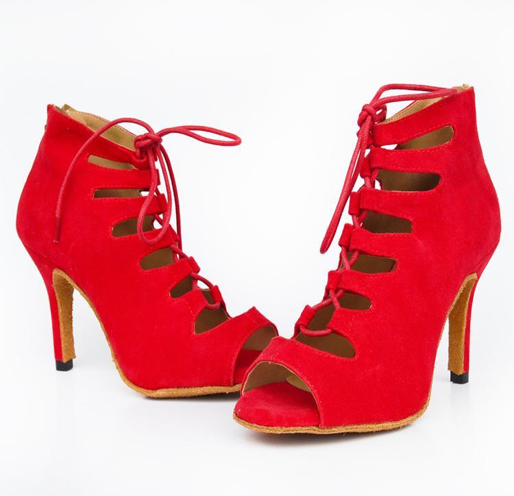 Women's Suede Customized Heel Dance Boots Jazz Salsa Dance Shoes